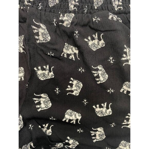 BeBop Shorts Juniors' LARGE Black White Elephant Animal Print Comfort Soft NEW - Picture 3 of 13
